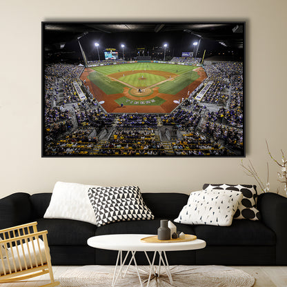 Alex Box Stadium in Louisiana, Stadium Canvas, Sport Art, Framed Canvas Print Wall Art, Floating Frame