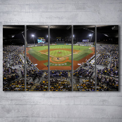 Alex Box Stadium in Louisiana, Stadium Canvas, Sport Art, 5 Panel B, Extra Large Canvas, Canvas Print Wall Art