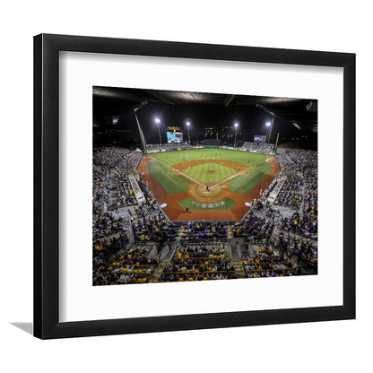 Alex Box Stadium in Louisiana, Stadium Canvas, Sport Art, Gift for him, White Border Framed Art Print Wall Decor