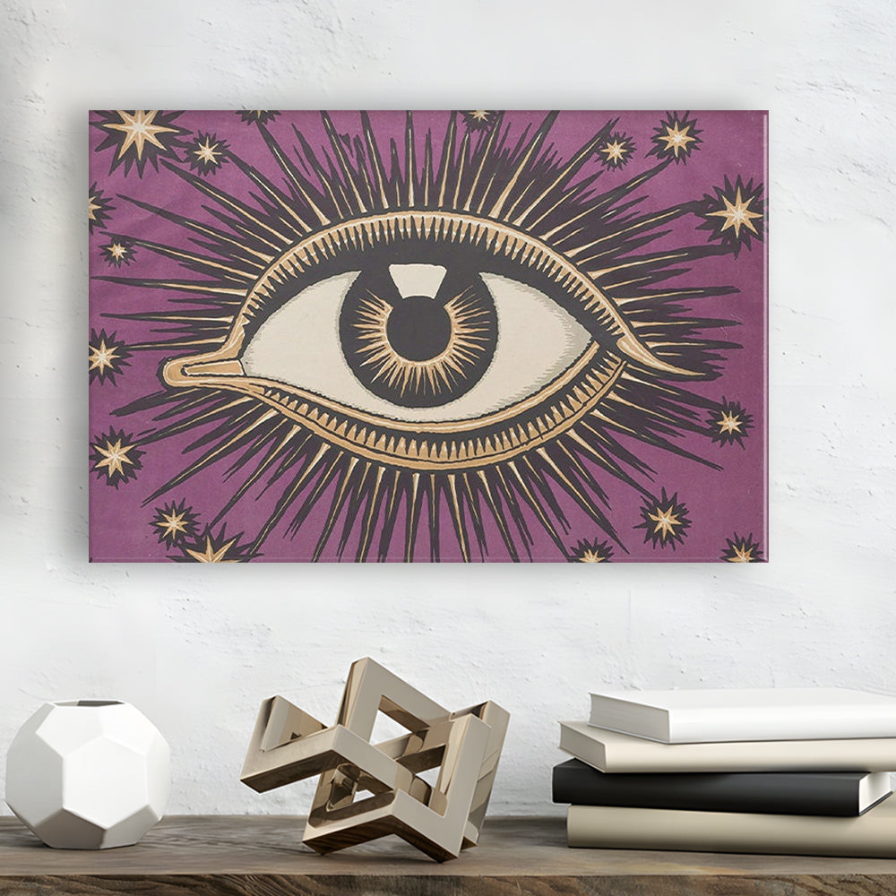All Seeing Eye Print, Magic Print, Purple Art, Gallery Wall Print, Canvas Print Wall Art Home Decor