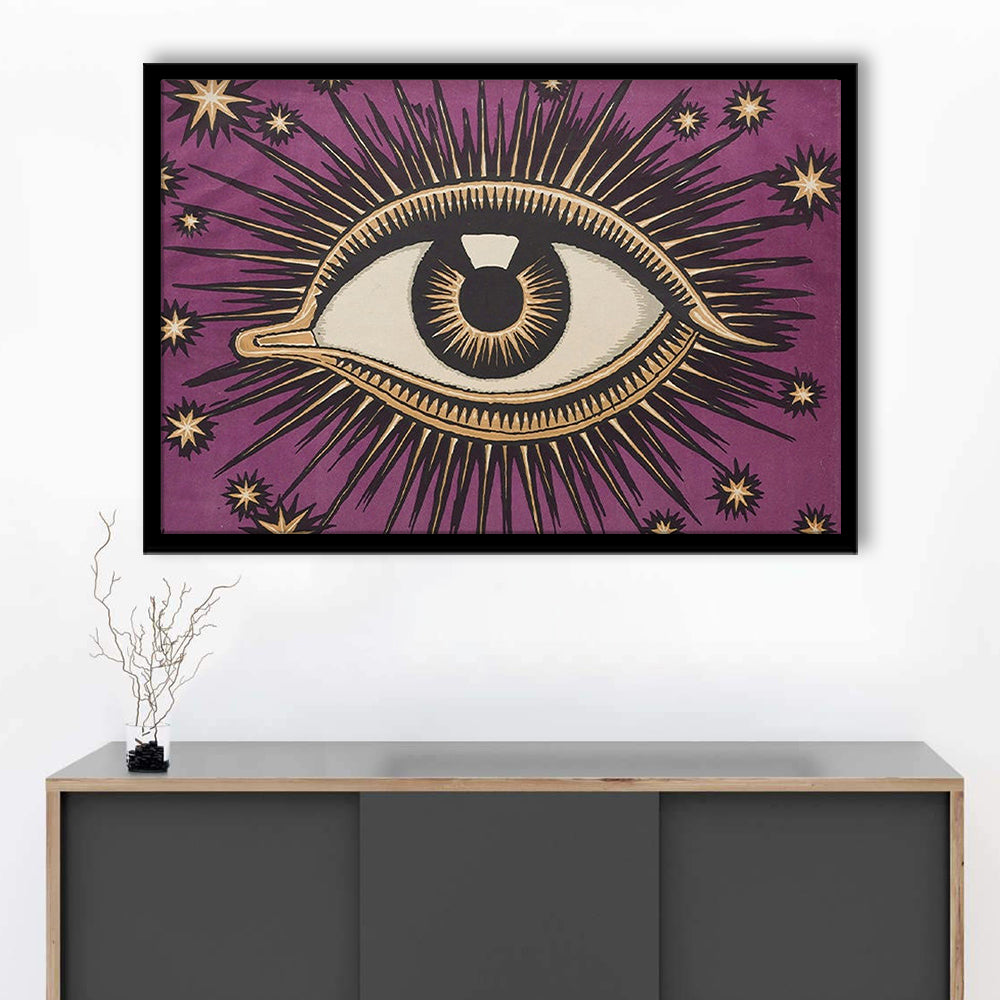 All Seeing Eye Print, Magic Print, Purple Art, Gallery Wall Print, Framed Art Print Wall Decor, Framed Picture