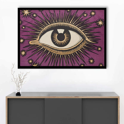 All Seeing Eye Print, Magic Print, Purple Art, Gallery Wall Print, Framed Art Print Wall Decor, Framed Picture