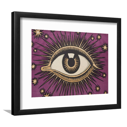 All Seeing Eye Print, Magic Print, Purple Art, Gallery Wall Print, Framed Art Print White Border Wall Decor