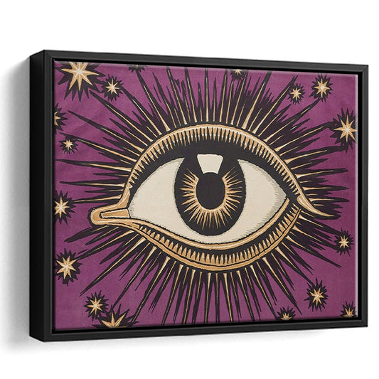 All Seeing Eye Print, Magic Print, Purple Art, Gallery Wall Print, Floating Framed Canvas Print Wall Art
