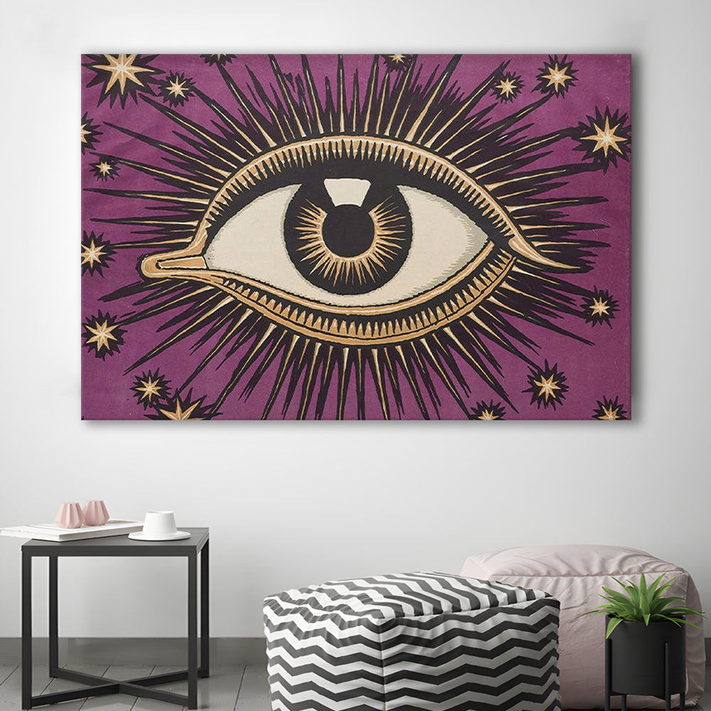 All Seeing Eye Print, Magic Print, Purple Art, Gallery Wall Print, Canvas Print Wall Art Home Decor