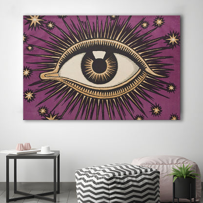 All Seeing Eye Print, Magic Print, Purple Art, Gallery Wall Print, Canvas Print Wall Art Home Decor
