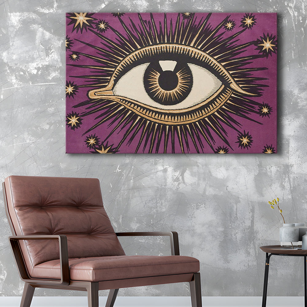 All Seeing Eye Print, Magic Print, Purple Art, Gallery Wall Print, Canvas Print Wall Art Home Decor