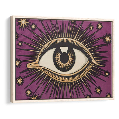 All Seeing Eye Print, Magic Print, Purple Art, Gallery Wall Print, Floating Framed Canvas Print Wall Art