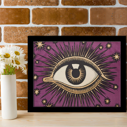 All Seeing Eye Print, Magic Print, Purple Art, Gallery Wall Print, Framed Art Print Wall Decor, Framed Picture