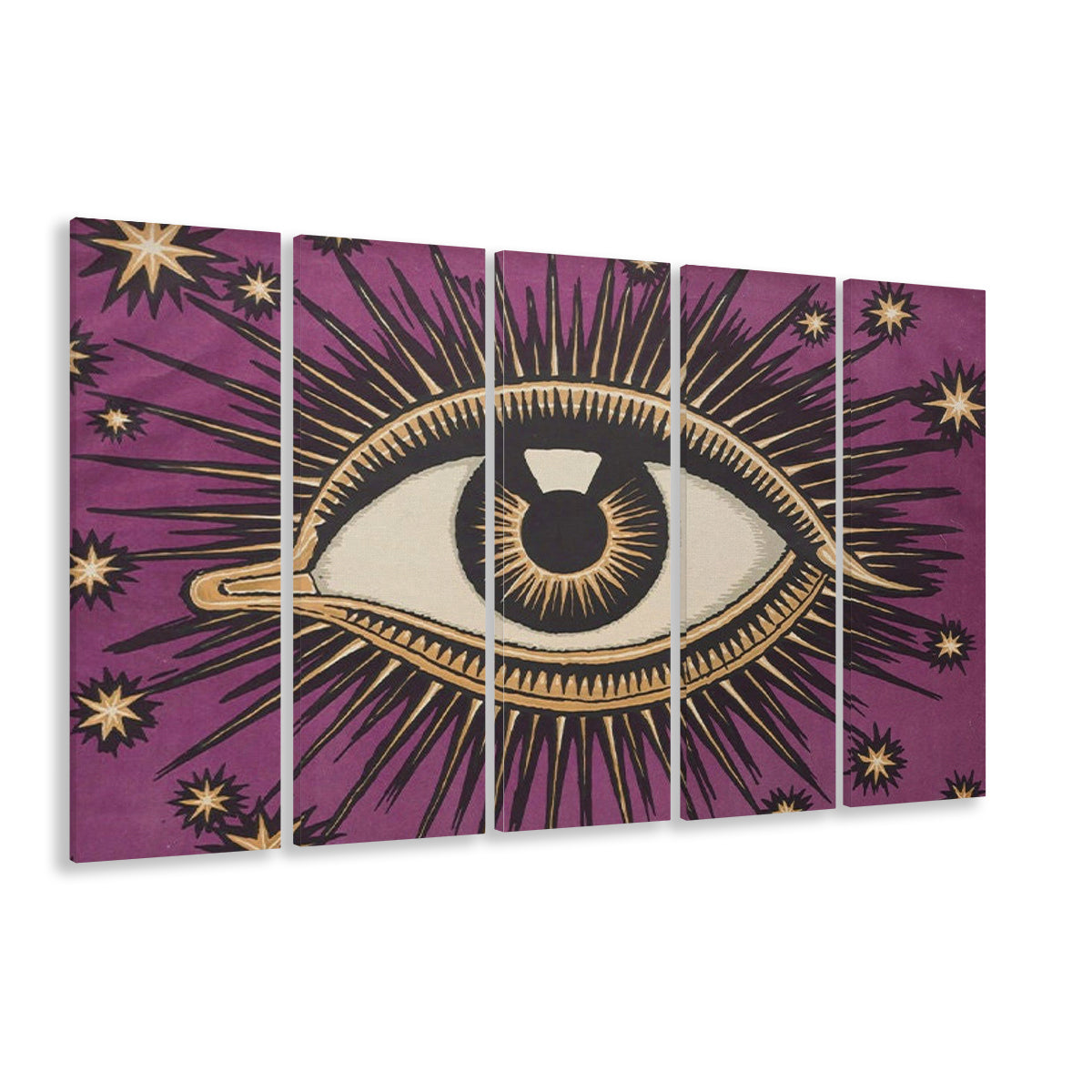 All Seeing Eye Print, Magic Print, Purple Art, Gallery Wall Print, Multi Panels Canvas Print Wall Art