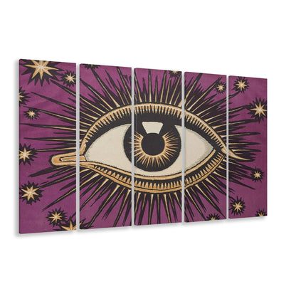 All Seeing Eye Print, Magic Print, Purple Art, Gallery Wall Print, Multi Panels Canvas Print Wall Art