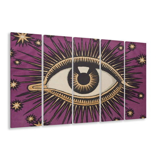 All Seeing Eye Print, Magic Print, Purple Art, Gallery Wall Print, Multi Panels Canvas Print Wall Art