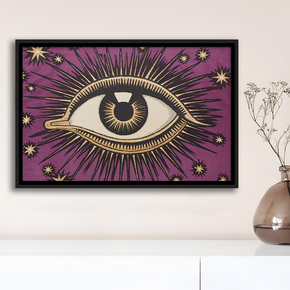 All Seeing Eye Print, Magic Print, Purple Art, Gallery Wall Print, Floating Framed Canvas Print Wall Art
