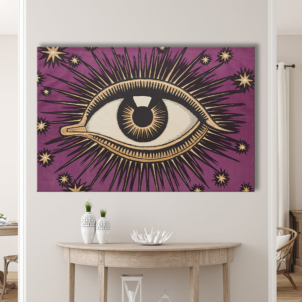 All Seeing Eye Print, Magic Print, Purple Art, Gallery Wall Print, Canvas Print Wall Art Home Decor