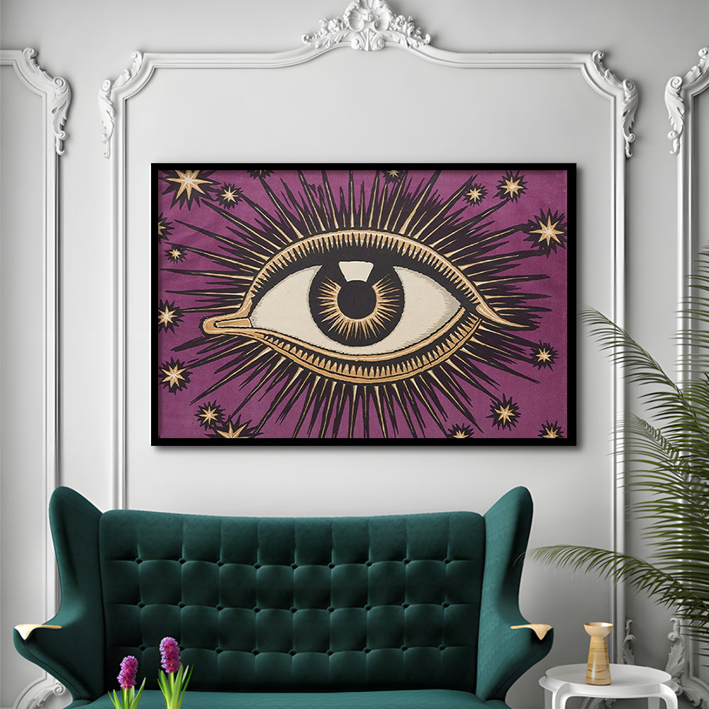 All Seeing Eye Print, Magic Print, Purple Art, Gallery Wall Print, Framed Art Print Wall Decor, Framed Picture