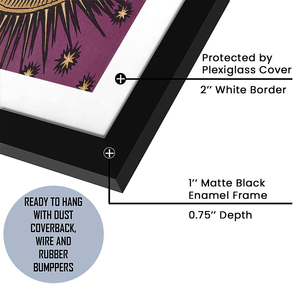 All Seeing Eye Print, Magic Print, Purple Art, Gallery Wall Print, Framed Art Print White Border Wall Decor