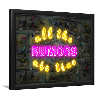 All The Rumors Are True Art Print, Framed Art Print Wall Decor, Neon Art Print, Picture Framed