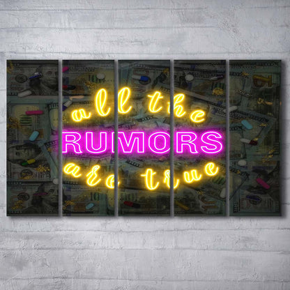 All The Rumors Are True Art Print, Extra Large 5 Panels Multi Canvas Print Wall Art, Home Decor