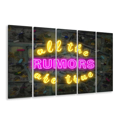 All The Rumors Are True Art Print, Extra Large 5 Panels Multi Canvas Print Wall Art, Home Decor