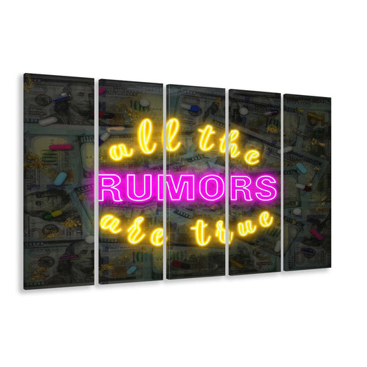 All The Rumors Are True Art Print, Extra Large 5 Panels Multi Canvas Print Wall Art, Home Decor