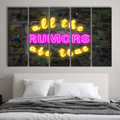 All The Rumors Are True Art Print, Extra Large 5 Panels Multi Canvas Print Wall Art, Home Decor