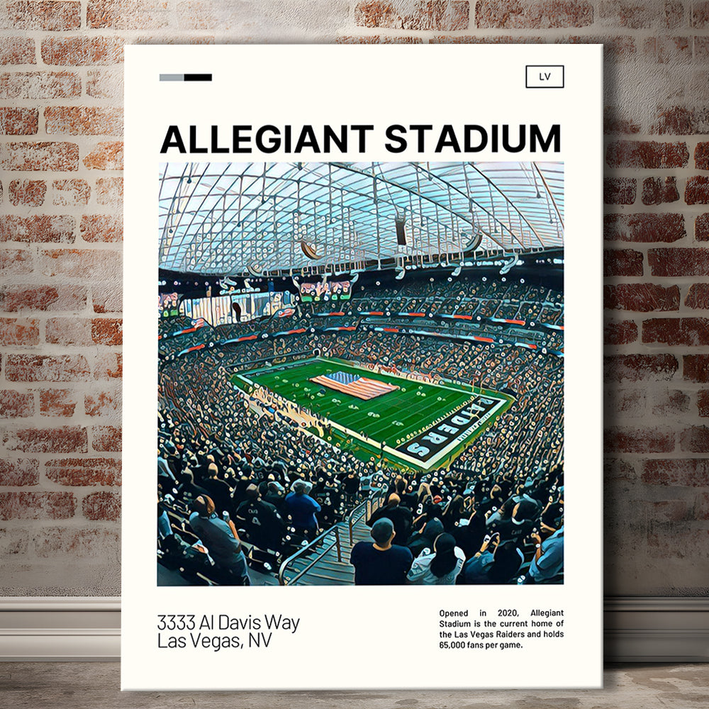 Allegiant Stadium Print, Las Vegas Raiders Stadium Canvas Art, Fan Gifts, Sport Art, Canvas Print Wall Art