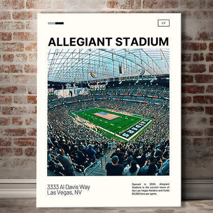 Allegiant Stadium Print, Las Vegas Raiders Stadium Canvas Art, Fan Gifts, Sport Art, Canvas Print Wall Art