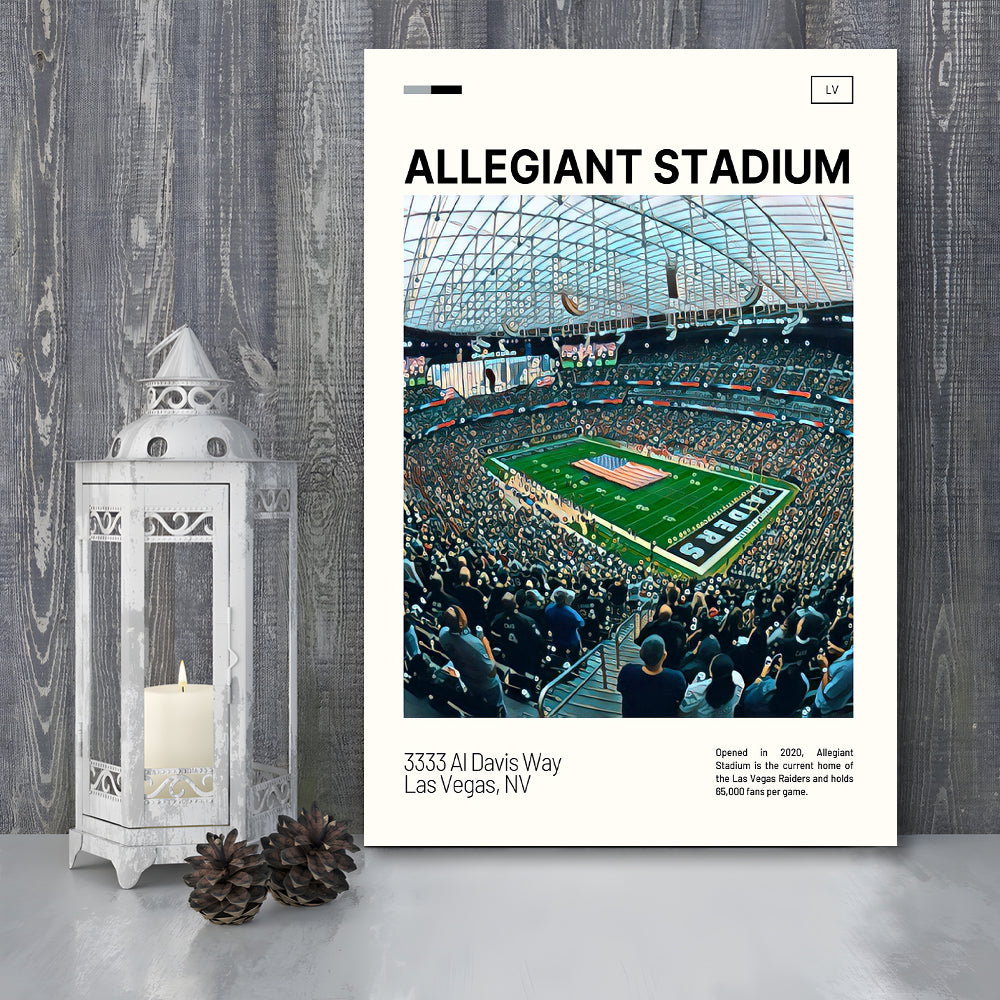Allegiant Stadium Print, Las Vegas Raiders Stadium Canvas Art, Fan Gifts, Sport Art, Canvas Print Wall Art