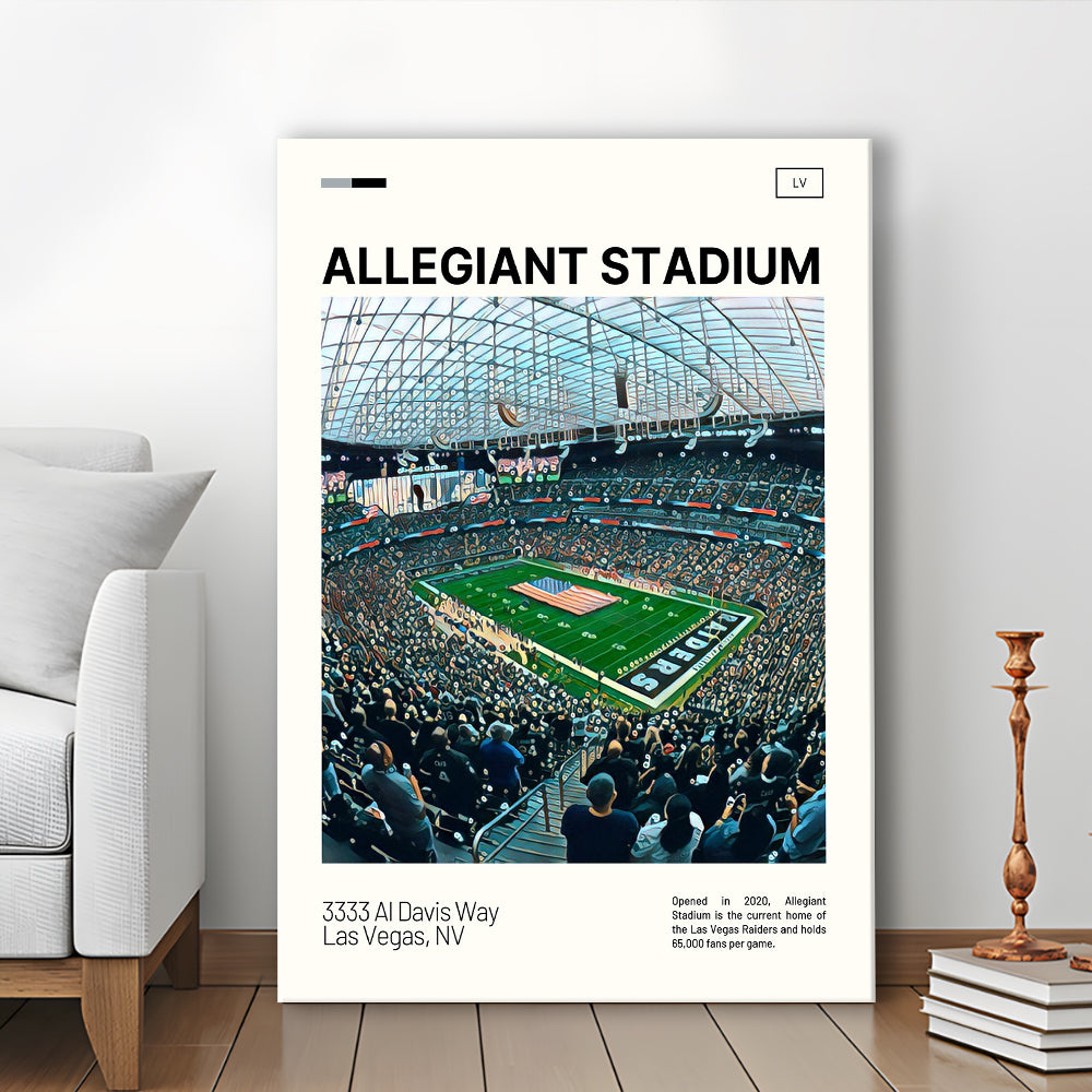 Allegiant Stadium Print, Las Vegas Raiders Stadium Canvas Art, Fan Gifts, Sport Art, Canvas Print Wall Art