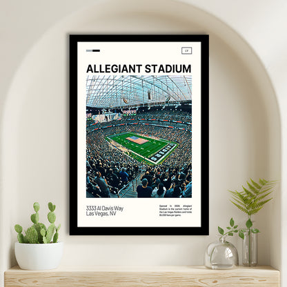 Allegiant Stadium Print, Las Vegas Raiders Stadium Art, Gifts for him, Sport Art, Framed Art Print Wall Decor