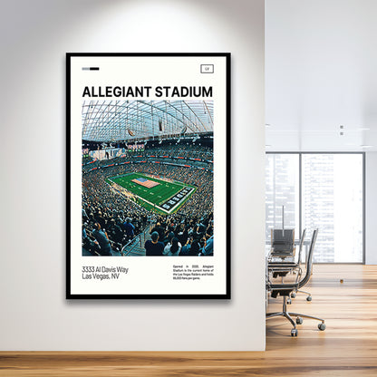 Allegiant Stadium Print, Las Vegas Raiders Stadium Art, Gifts for him, Sport Art, Framed Art Print Wall Decor