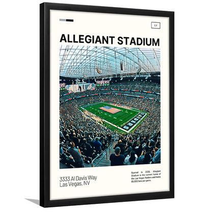 Allegiant Stadium Print, Las Vegas Raiders Stadium Art, Gifts for him, Sport Art, Framed Art Print Wall Decor