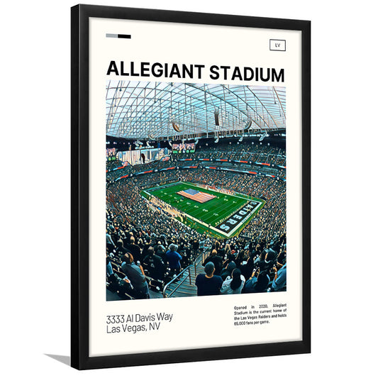 Allegiant Stadium Print, Las Vegas Raiders Stadium Art, Gifts for him, Sport Art, Framed Art Print Wall Decor