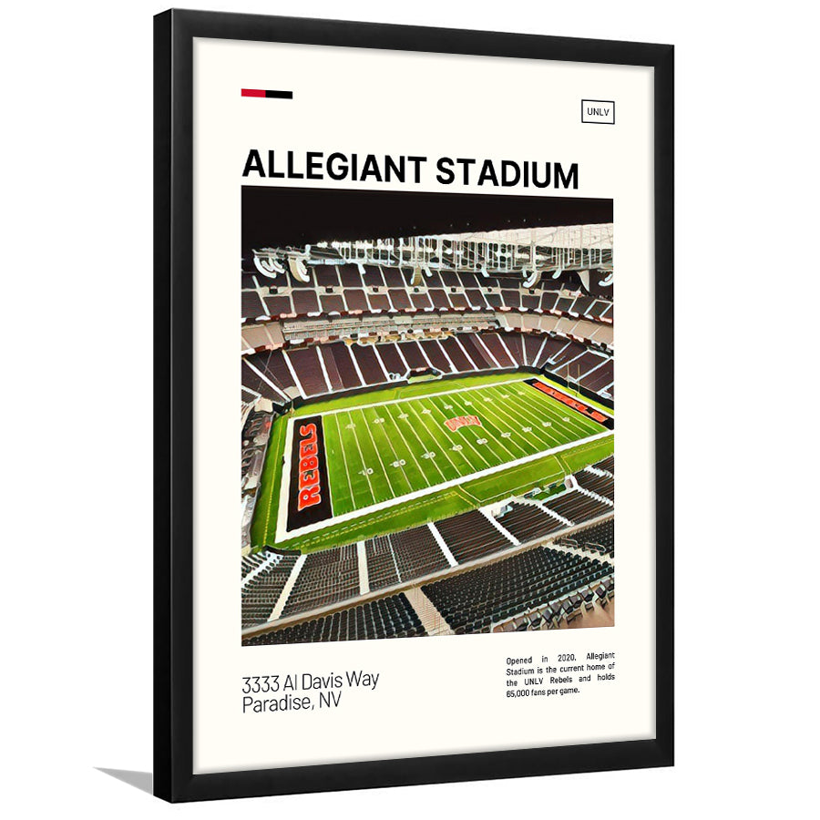 Allegiant Stadium Print, UNLV Rebels Stadium Art, Gifts for him, Sport Art, Framed Art Print Wall Decor