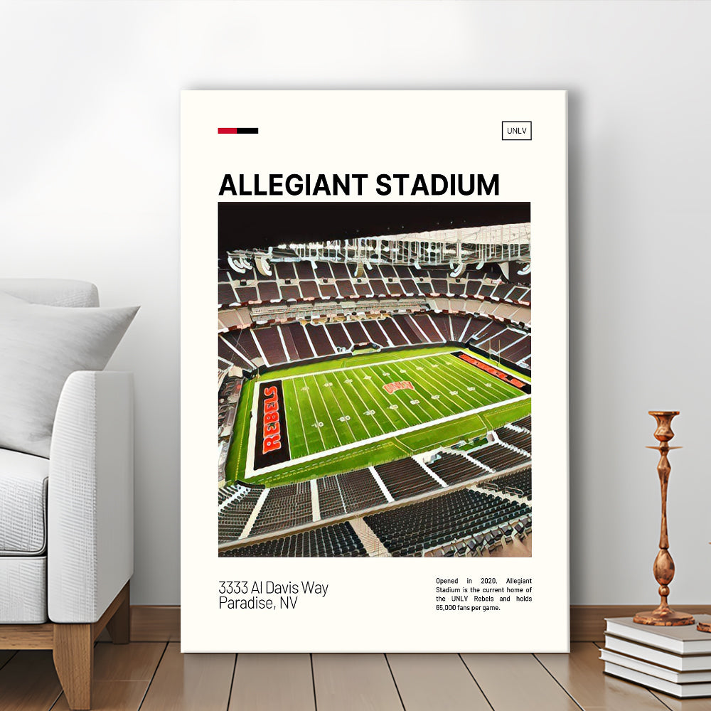 Allegiant Stadium Print, UNLV Rebels Stadium Canvas Art, Fan Gifts, Sport Art, Canvas Print Wall Art