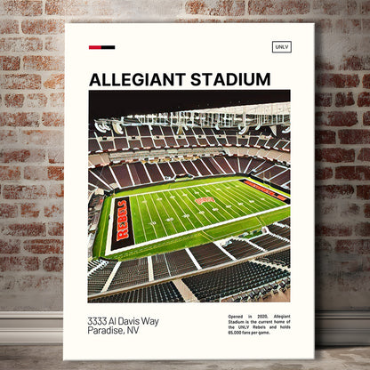 Allegiant Stadium Print, UNLV Rebels Stadium Canvas Art, Fan Gifts, Sport Art, Canvas Print Wall Art