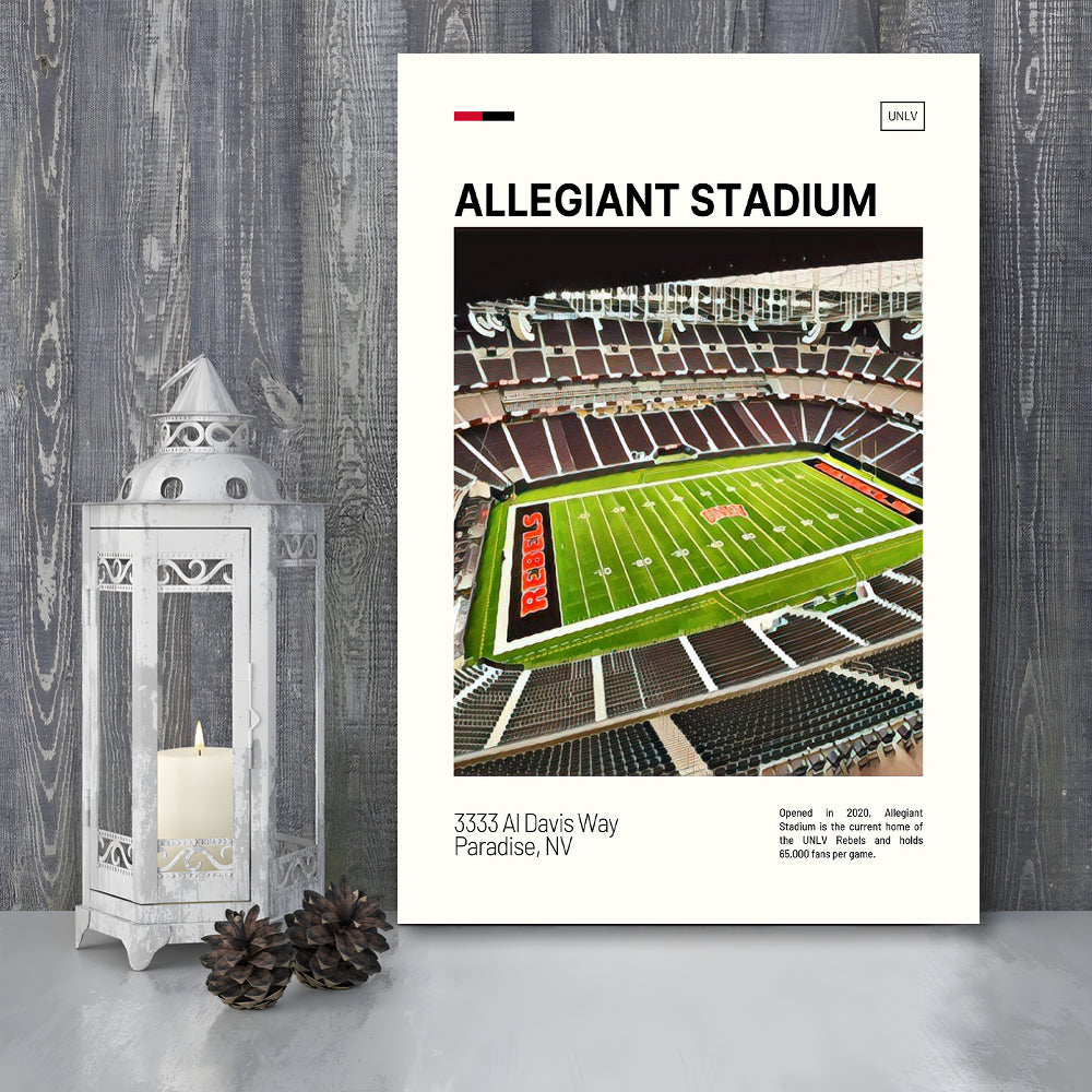 Allegiant Stadium Print, UNLV Rebels Stadium Canvas Art, Fan Gifts, Sport Art, Canvas Print Wall Art