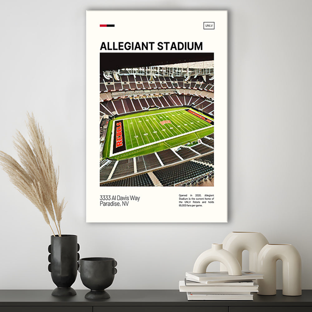 Allegiant Stadium Print, UNLV Rebels Stadium Canvas Art, Fan Gifts, Sport Art, Canvas Print Wall Art