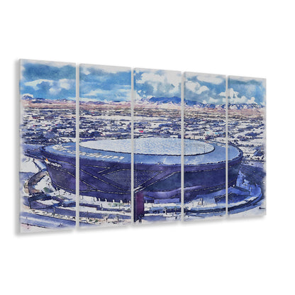 Allegiant Painting Stadium Watercolor, Paradise Nevada Rebels, Sport Art, Extra Large Canvas Print Wall Art