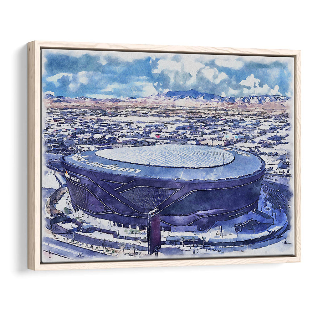 Allegiant Painting Stadium Watercolor, Paradise Nevada Rebels, Sport Gift Art, Framed Canvas Print Wall Art