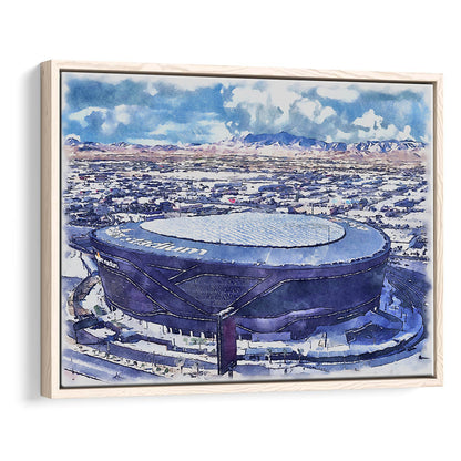 Allegiant Painting Stadium Watercolor, Paradise Nevada Rebels, Sport Gift Art, Framed Canvas Print Wall Art