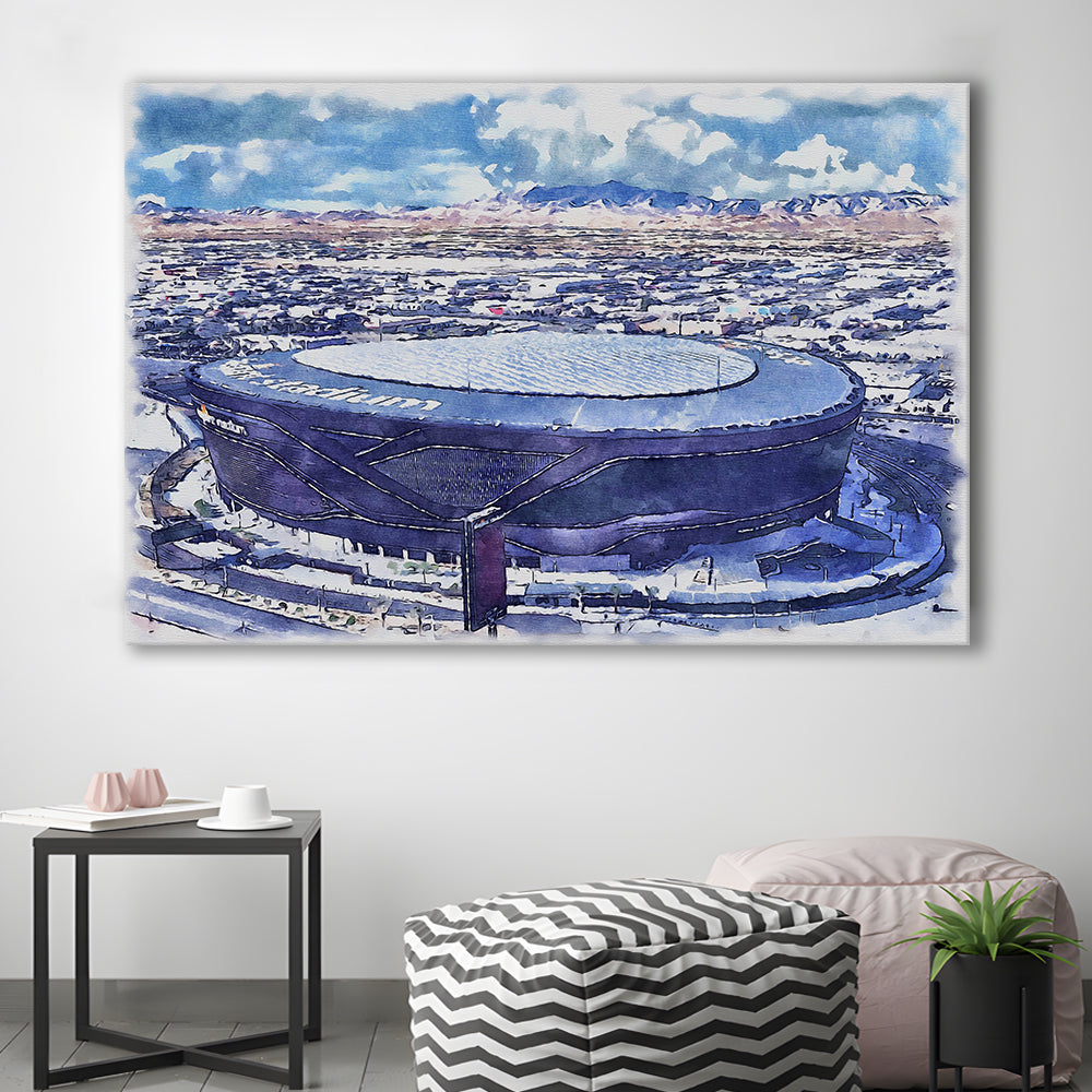 Allegiant Painting Stadium Watercolor, Paradise Nevada Rebels, Sport Art, Gifts for him, Canvas Print Wall Art