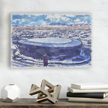 Allegiant Painting Stadium Watercolor, Paradise Nevada Rebels, Sport Art, Gifts for him, Canvas Print Wall Art