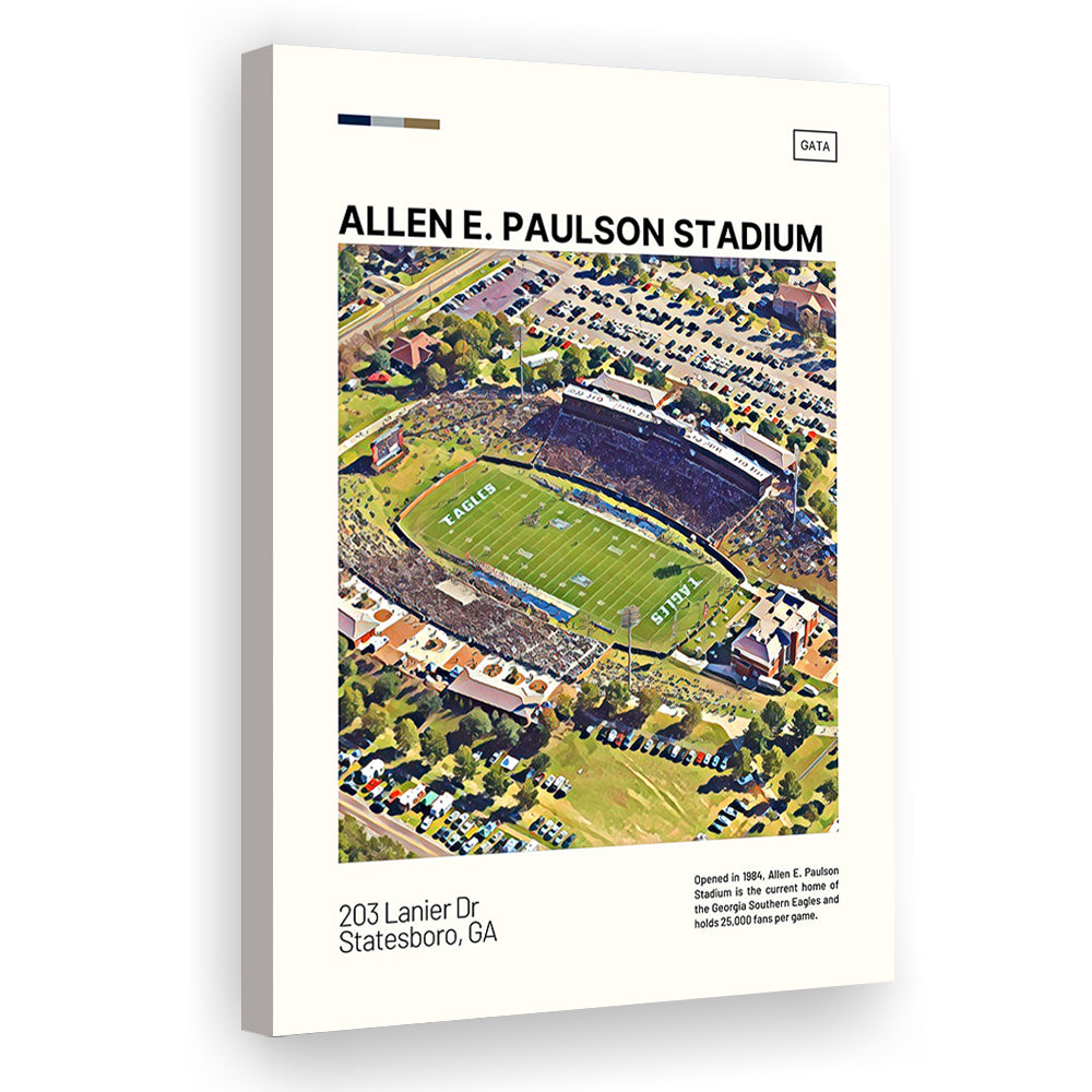 Allen E Paulson Stadium Print, Georgia Southern Eagles Stadium Canvas Art, Fan Gifts, Sport Art, Canvas Print Wall Art