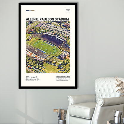 Allen E Paulson Stadium Print, Georgia Southern Eagles Stadium Art, Gifts for him, Sport Art, Framed Art Print Wall Decor
