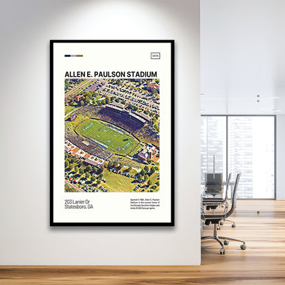 Allen E Paulson Stadium Print, Georgia Southern Eagles Stadium Art, Gifts for him, Sport Art, Framed Art Print Wall Decor