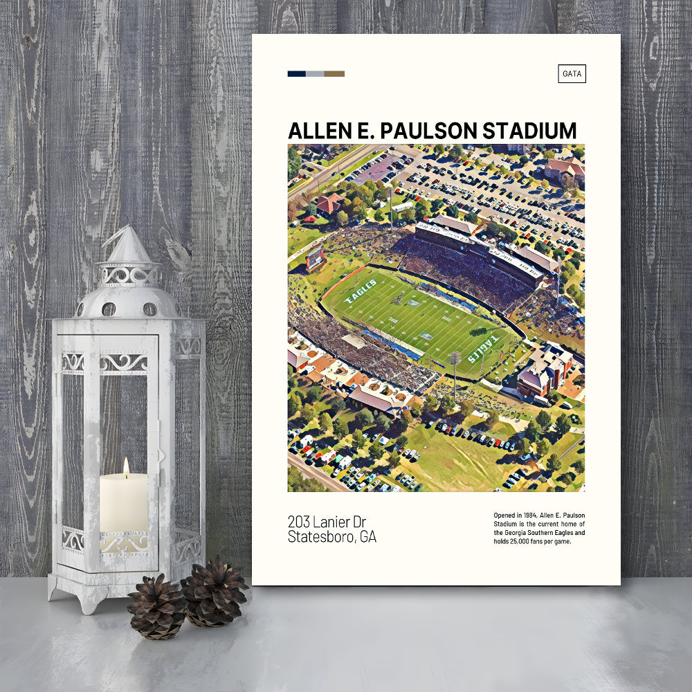 Allen E Paulson Stadium Print, Georgia Southern Eagles Stadium Canvas Art, Fan Gifts, Sport Art, Canvas Print Wall Art