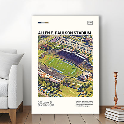 Allen E Paulson Stadium Print, Georgia Southern Eagles Stadium Canvas Art, Fan Gifts, Sport Art, Canvas Print Wall Art