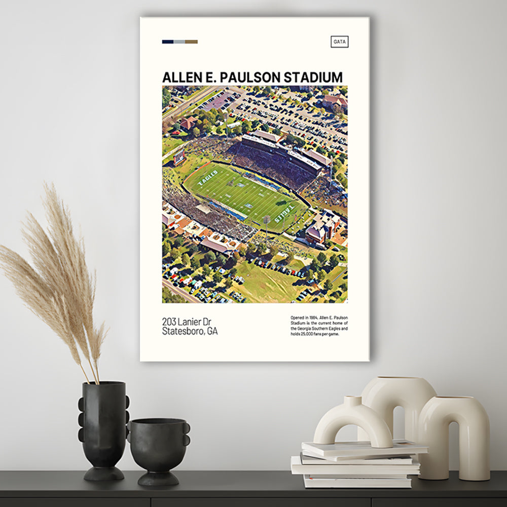 Allen E Paulson Stadium Print, Georgia Southern Eagles Stadium Canvas Art, Fan Gifts, Sport Art, Canvas Print Wall Art