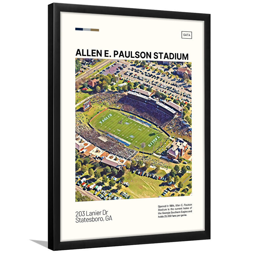 Allen E Paulson Stadium Print, Georgia Southern Eagles Stadium Art, Gifts for him, Sport Art, Framed Art Print Wall Decor